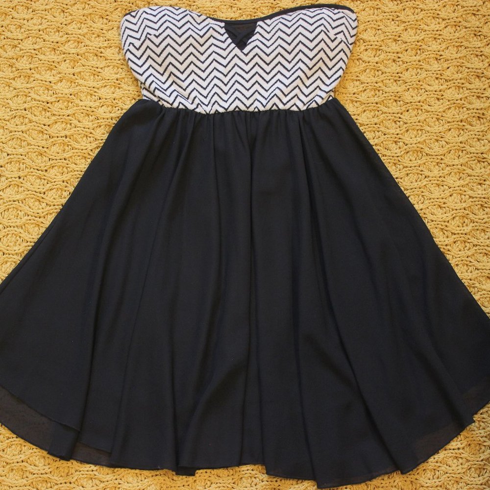 Black Strapless Cocktail Dress